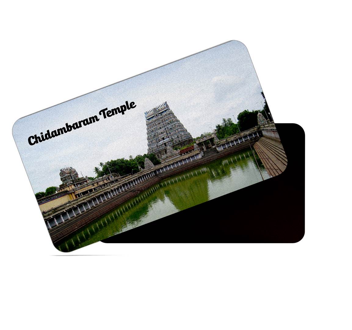 dhcrafts Multicolor Tamil Nadu Chidambaram Temple Design Rectangular Rubber Matte Finish Fridge Magnet / Magnetic Card Pack of 1 (8.6cm x 5.4cm)